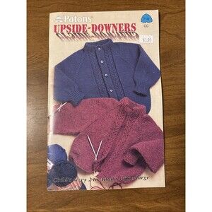 Patons Knitting Upside Downers Sweater Pattern Instruction Booklet Kid to Adult